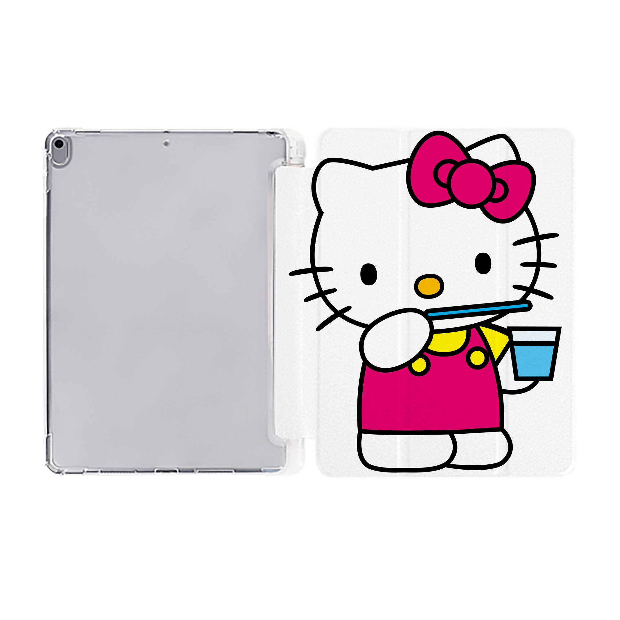 （画像用） Hello Kitty ハローキティ IPad ケース ペン収納付き 三つ折りスタンド PUレザー×シリコン 対応機種9.5/10.5/10.9インチ